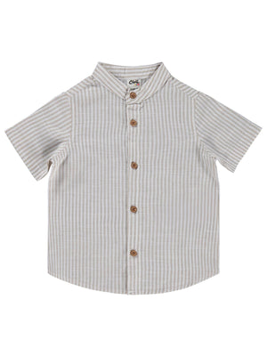Civil Baby Çizgili 6-18 Ay Gömlek - Kahverengi