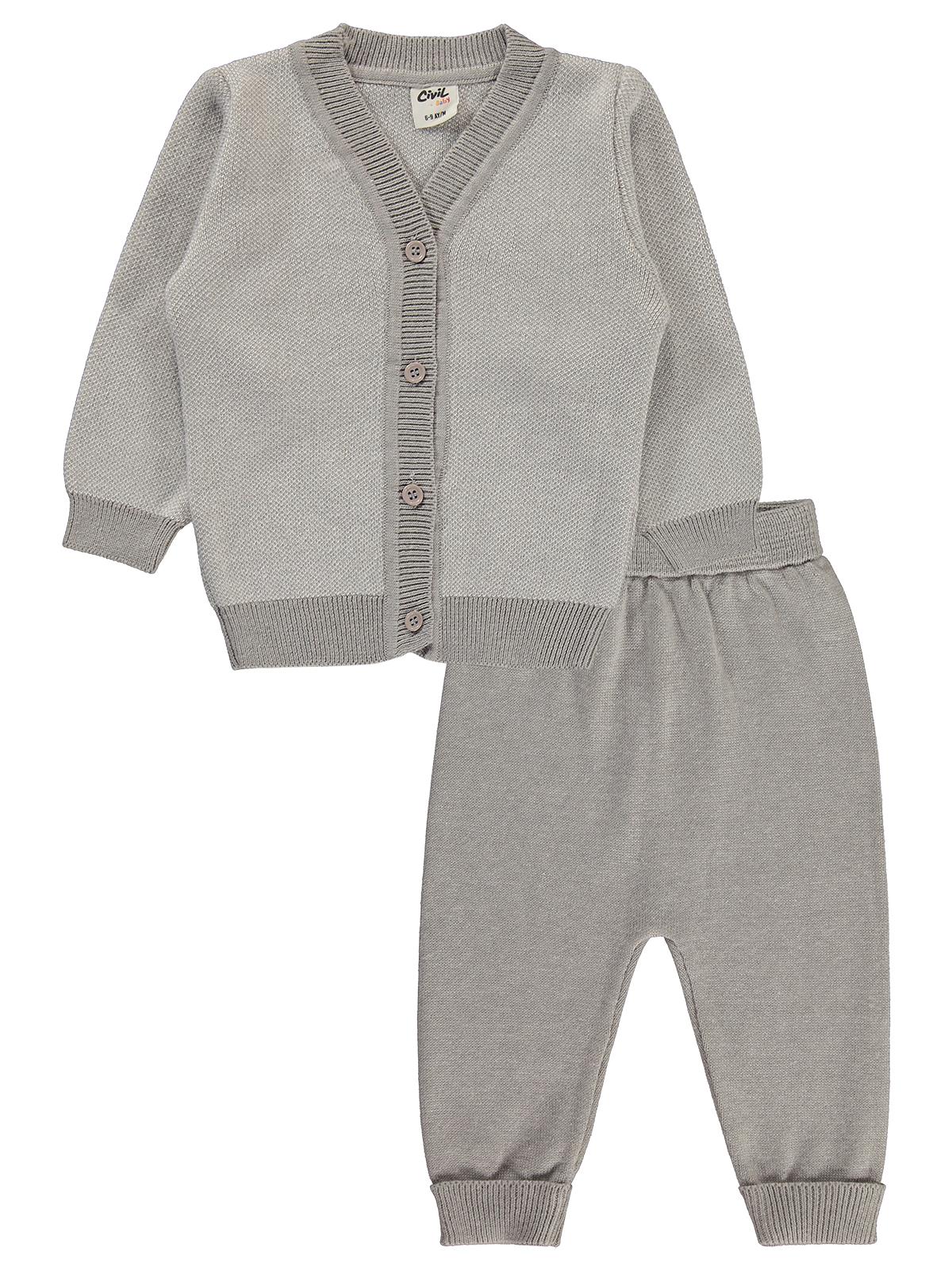 Civil Baby Hırkalı 6-18 Ay Takım - Gri