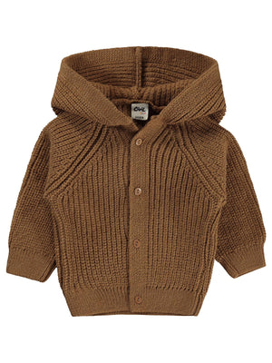 4522 Civil Baby Ayıcık Kulaklı 6-18 Ay Hırka - Kahverengi