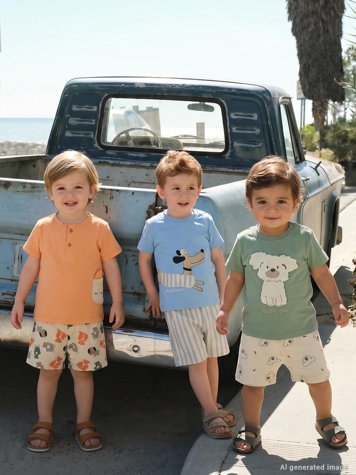 Civil Baby Köpek Baskılı 3'lü Set 6-18 Ay Takım