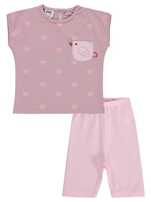 Civil Baby Kuş Baskılı 6-18 Ay Takım - Pembe