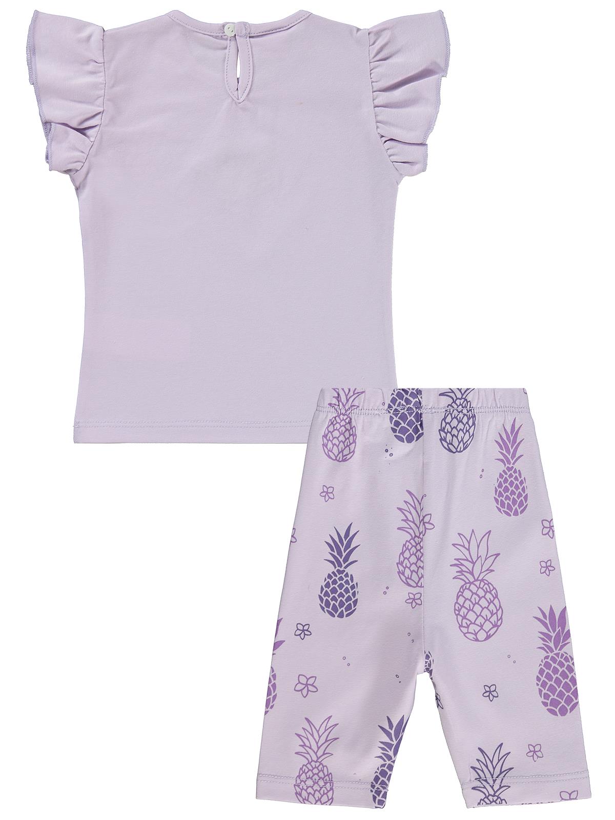 Civil Baby Ananas Baskılı 6-18 Ay Takım - Lila