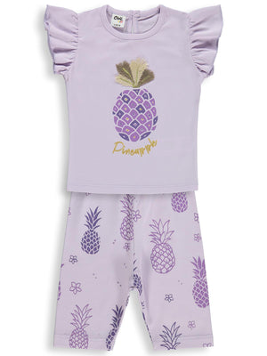 Civil Baby Ananas Baskılı 6-18 Ay Takım - Lila