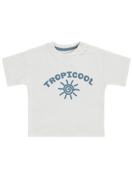 Civil Baby Tropicool Baskılı 3-12 Ay Tişört - Ekru