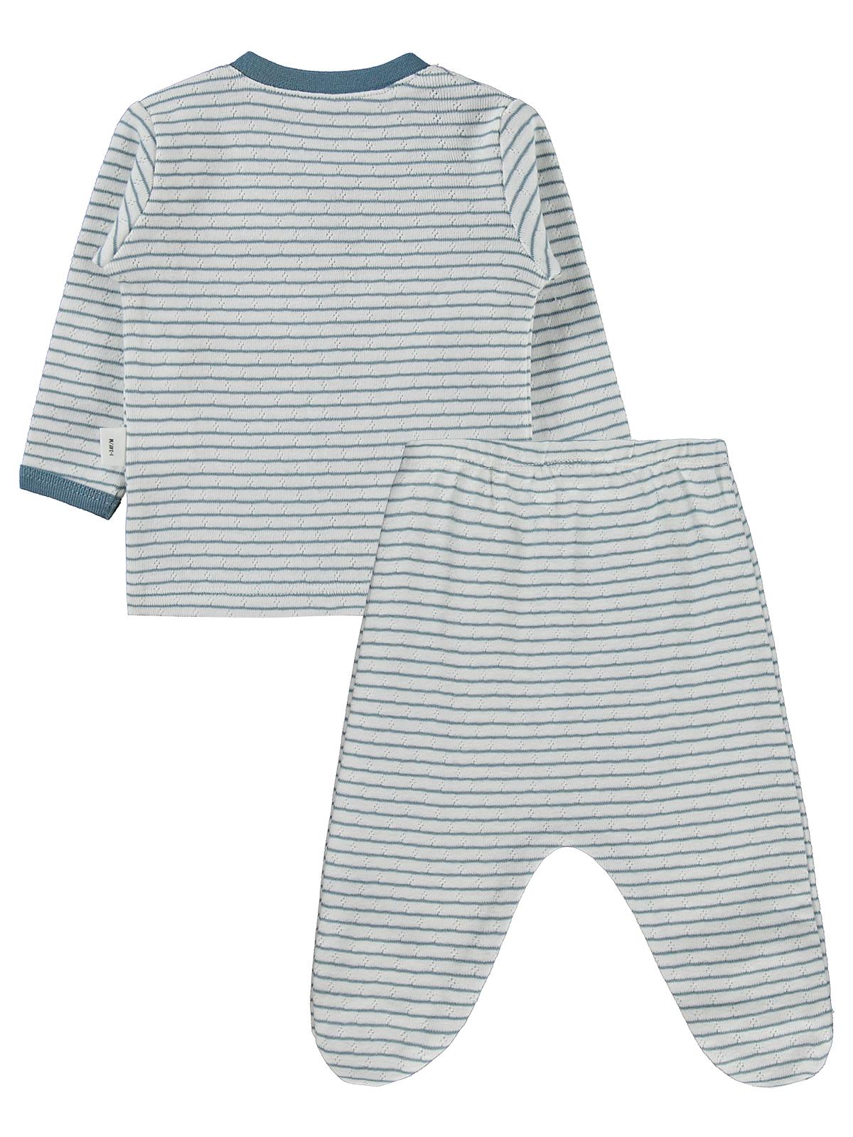 Civil Baby Çizgili 1-9 Ay Pijama Takımı - Ekru
