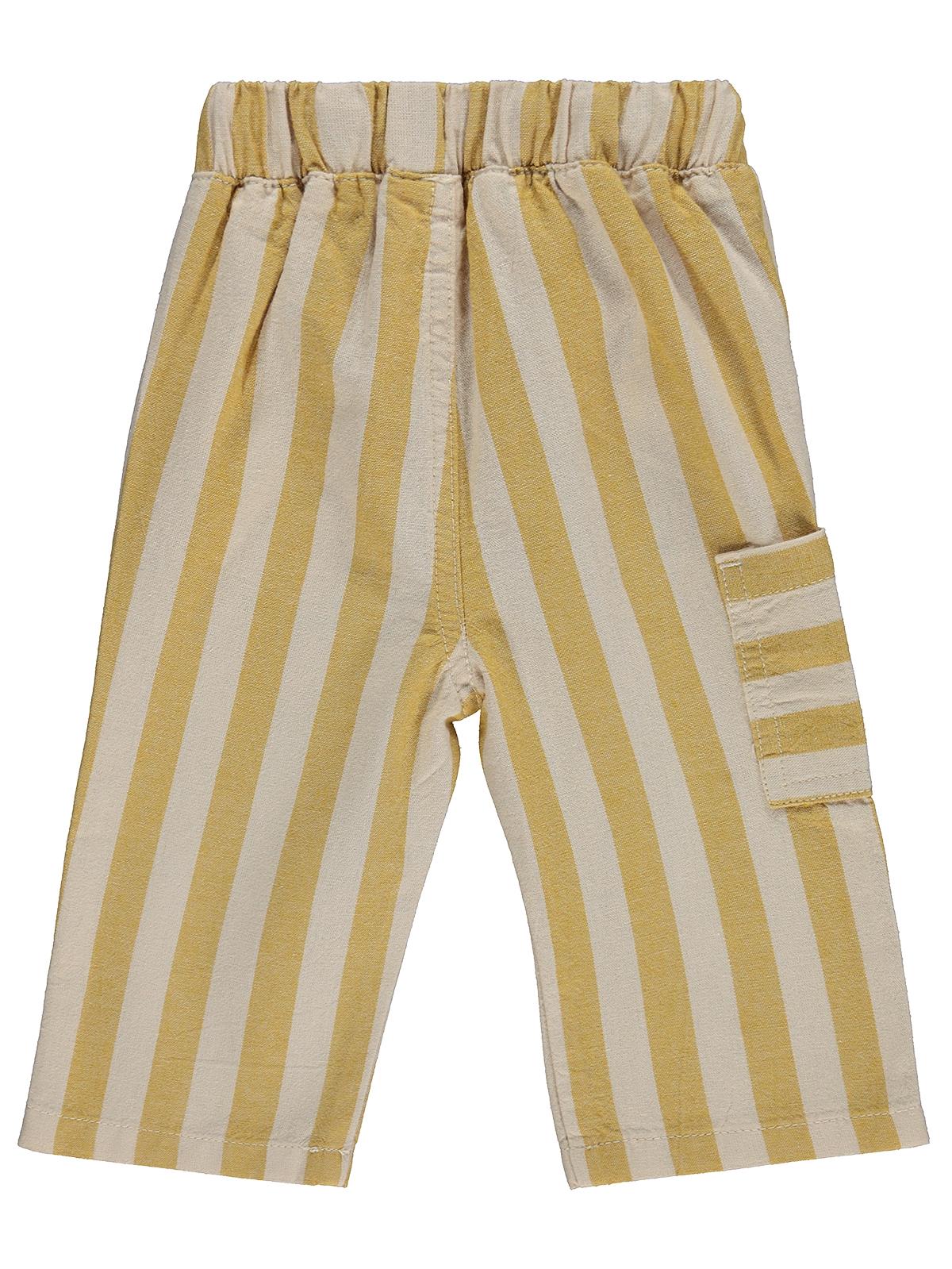 Civil Baby Çizgili Yan Cepli 6-18 Ay Pantolon - Hardal