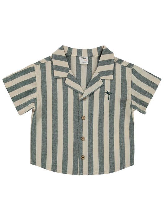 Civil Baby Çizgili 6-18 Ay Gömlek - Yeşil