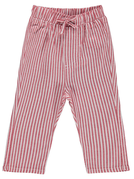 Civil Baby Çizgili 6-18 Ay Pantolon - Kırmızı