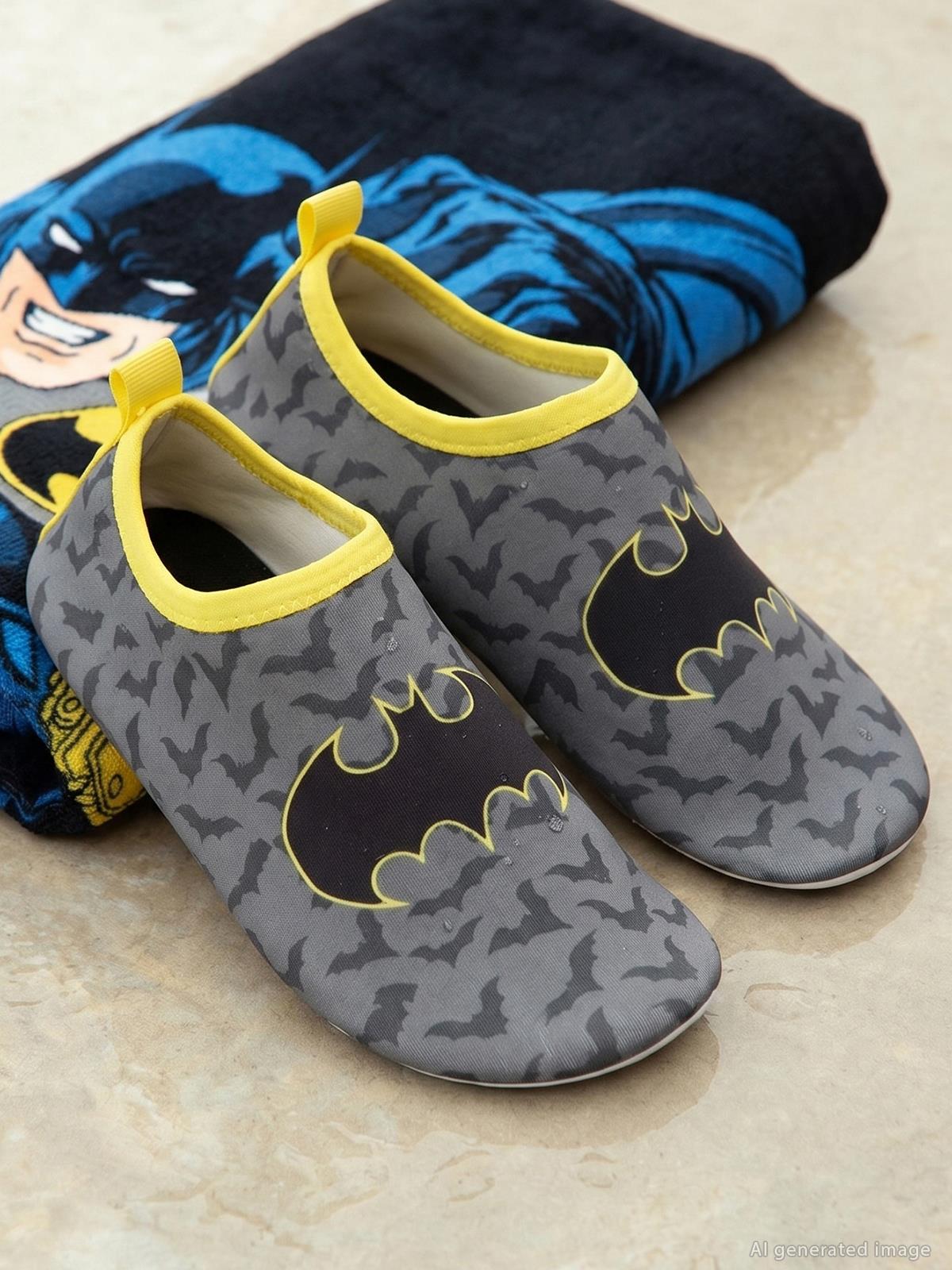 Batman Baskılı Tabanlı 32-36 Numara Deniz Ayakkabısı - Gri