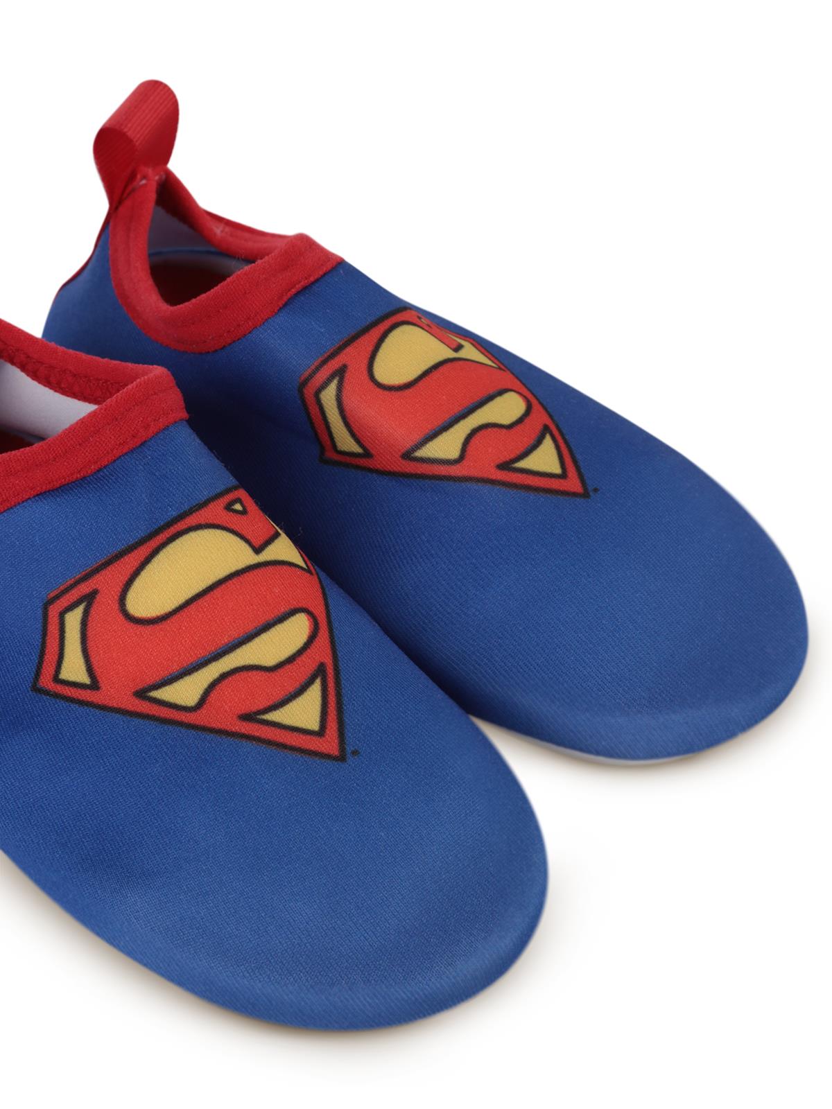 Superman Baskılı Tabanlı 20-24 Numara Deniz Ayakkabısı - Mavi