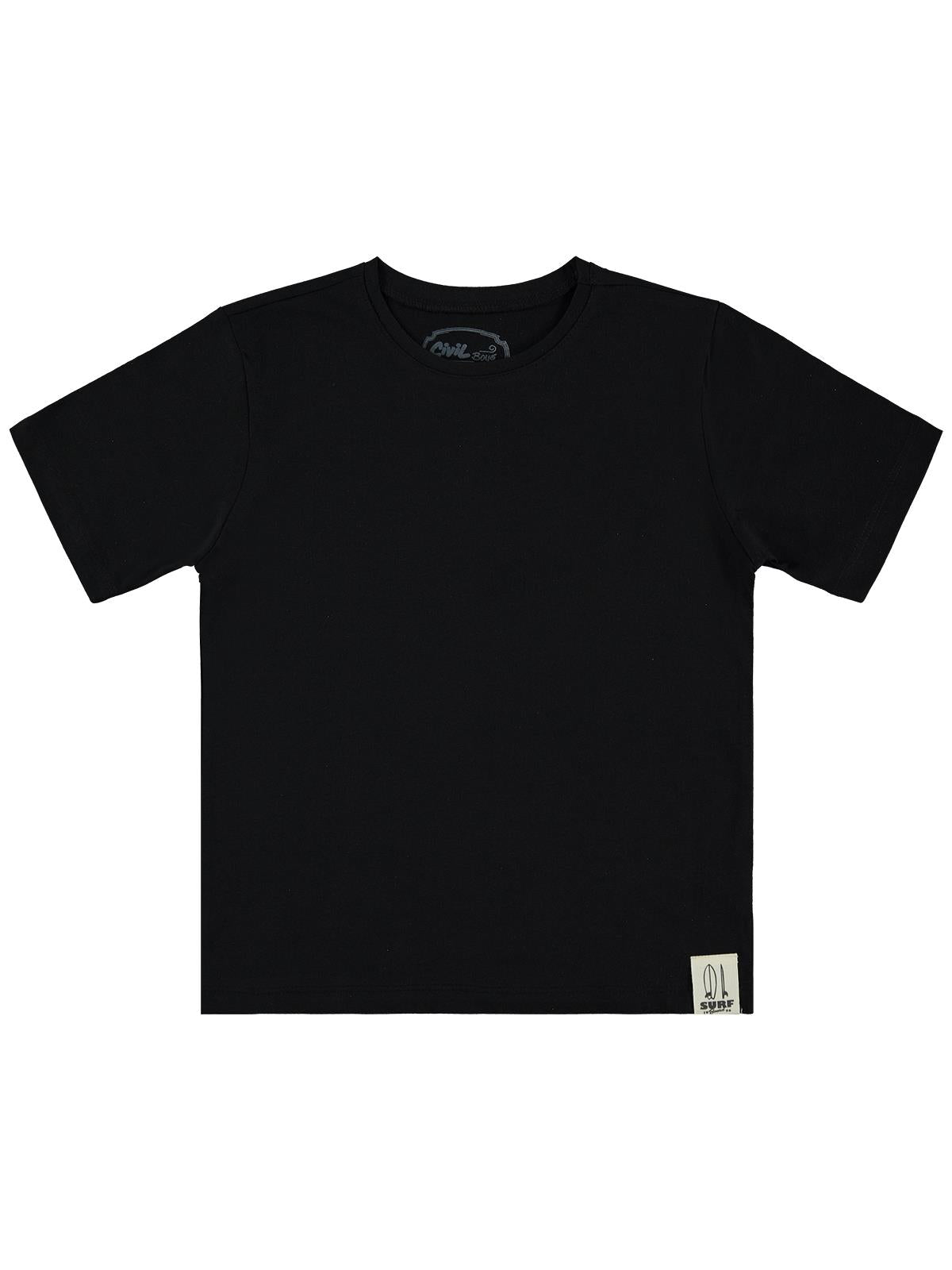 Civil Boys Basic Surf Etiketli 6-9 Yaş Tişört - Siyah