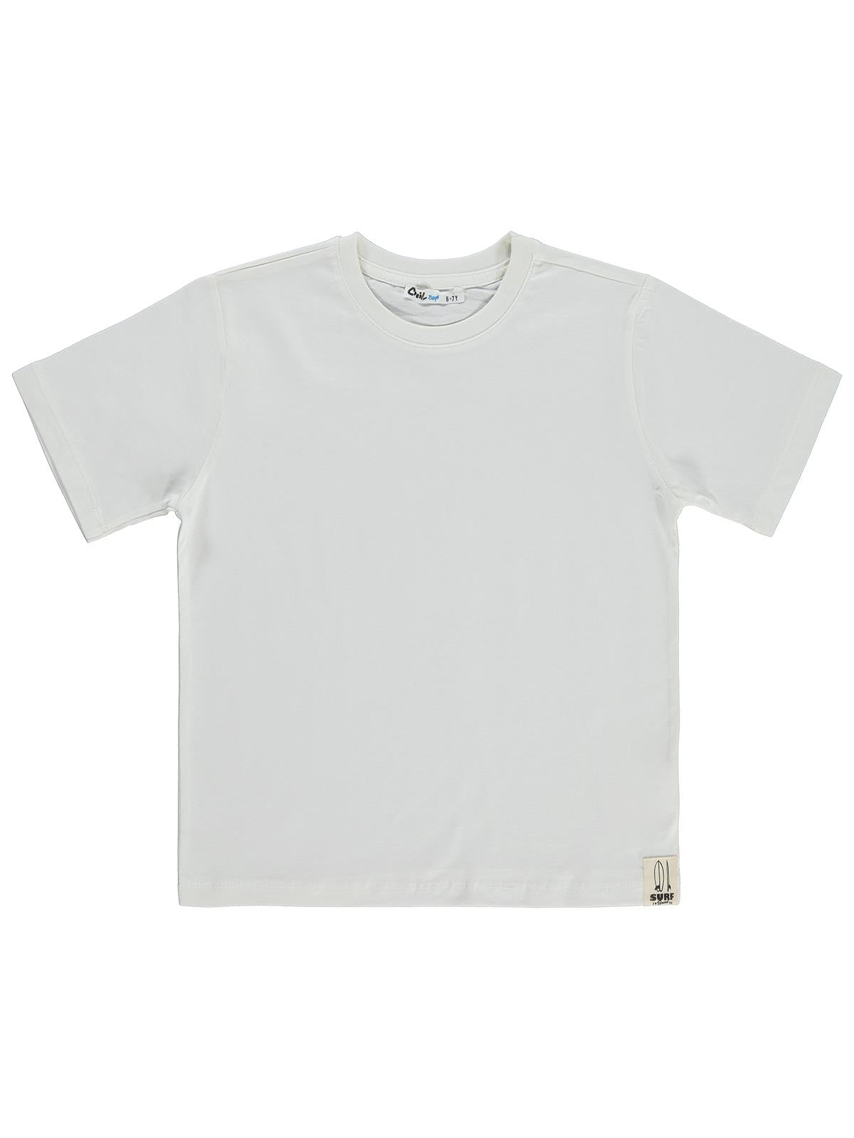 Civil Boys Basic Surf Etiketli 6-9 Yaş Tişört - Kırık Beyaz
