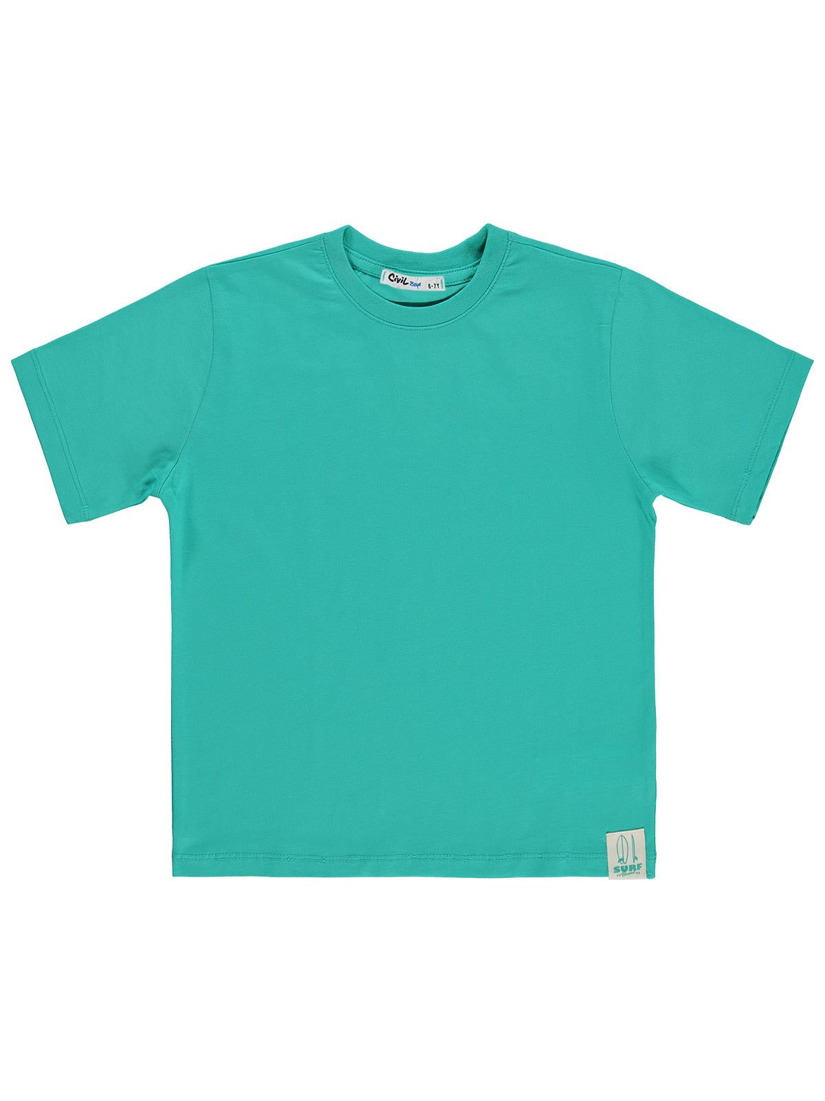 Civil Boys Basic Surf Etiketli 6-9 Yaş Tişört - Yeşil