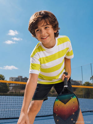 Civil Boys Basic Çizgili 6-9 Yaş Tişört - Sarı