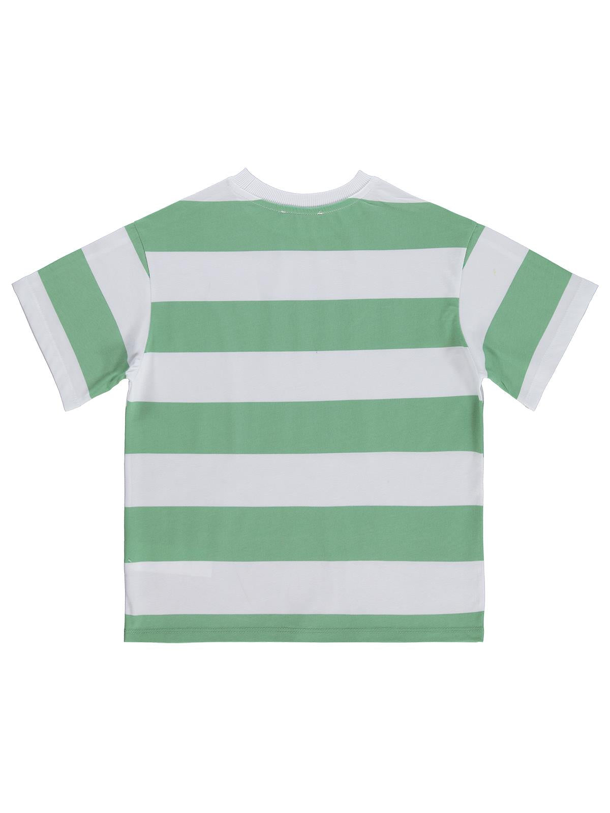 Civil Boys Basic Çizgili 6-9 Yaş Tişört - Yeşil