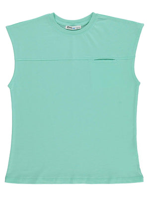 Civil Boys Basic Sıfır Kol 10-13 Yaş Tişört - Yeşil