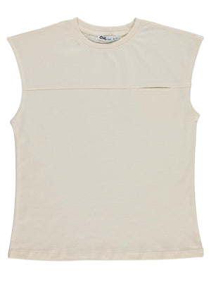 Civil Boys Basic Sıfır Kol 6-9 Yaş Tişört - Ekru