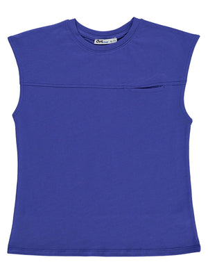 Civil Boys Basic Sıfır Kol 6-9 Yaş Tişört - Mavi
