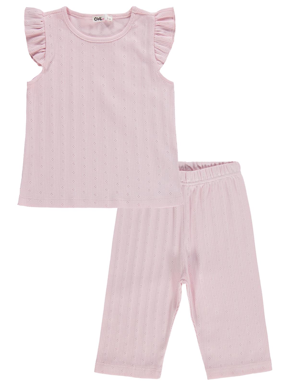 Civil Girls Kaprili 2-5 Yaş Pijama Takımı - Pembe