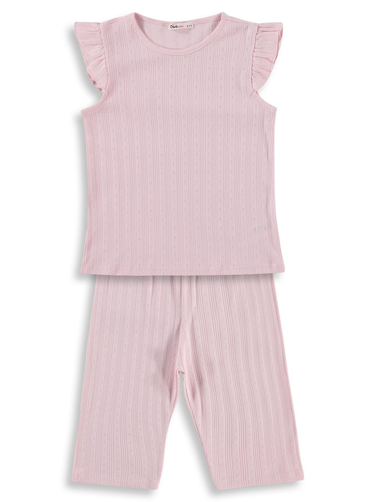 Civil Girls Kaprili 10-13 Yaş Pijama Takımı - Pembe