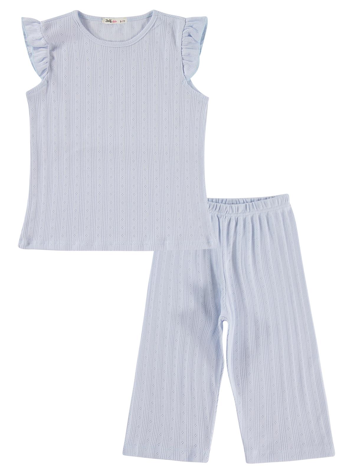 Civil Girls Kaprili 10-13 Yaş Pijama Takımı - Mavi