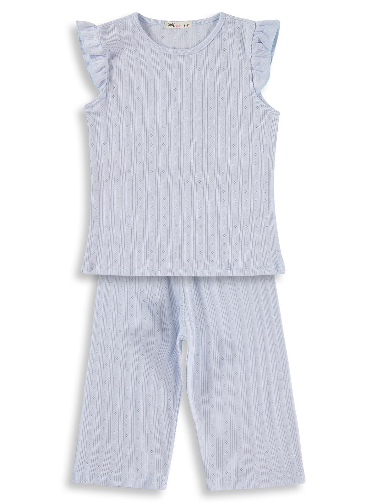 Civil Girls Kaprili 10-13 Yaş Pijama Takımı - Mavi