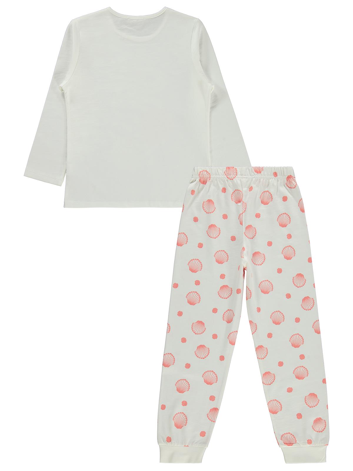 Civil Girls Deniz Kabuğu Desenli 6-9 Yaş Pijama Takımı - Kırık Beyaz