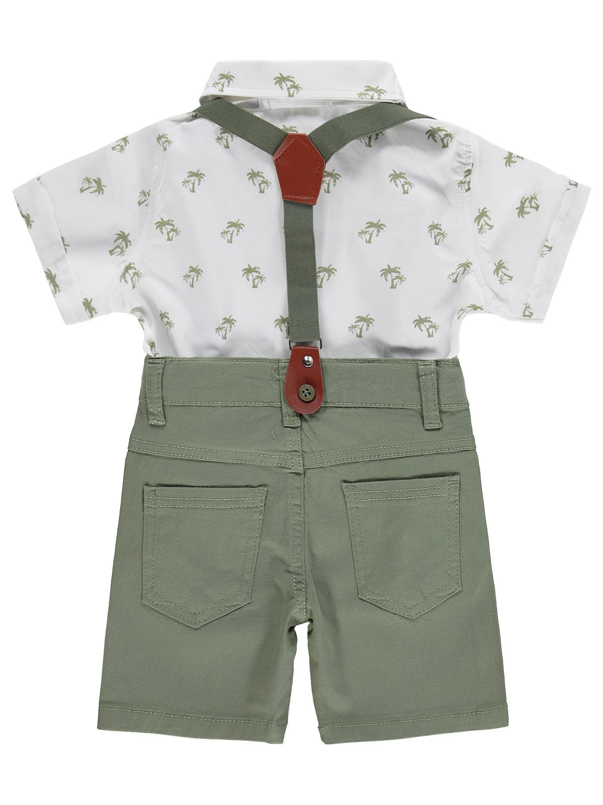 Civil Baby Papyonlu Askılı 6-18 Ay Takım - Haki