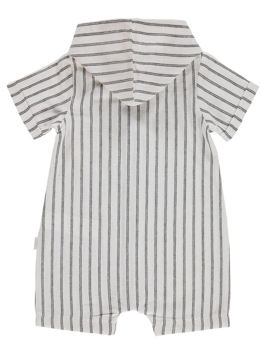 Civil Baby Çizgili Kapüşonlu 6-18 Ay Tulum - Lacivert