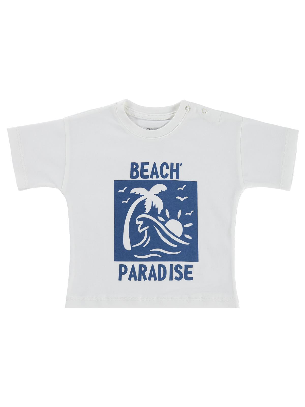 Civil Baby Chasin Waves Baskılı 6-18 Ay Tişört - Ekru
