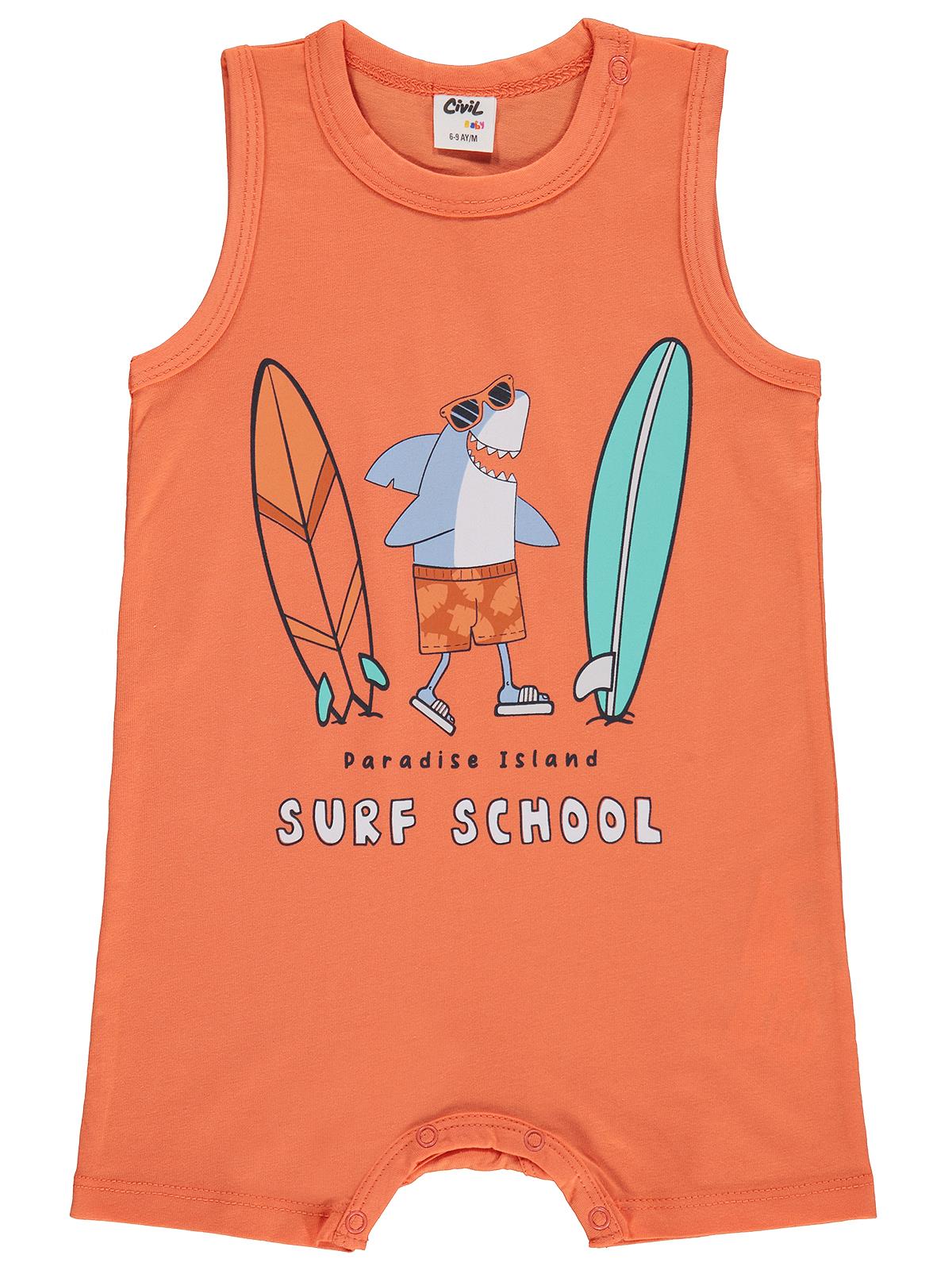Civil Baby Surf School Baskılkı 6-18 Ay Tulum - Kırmızı