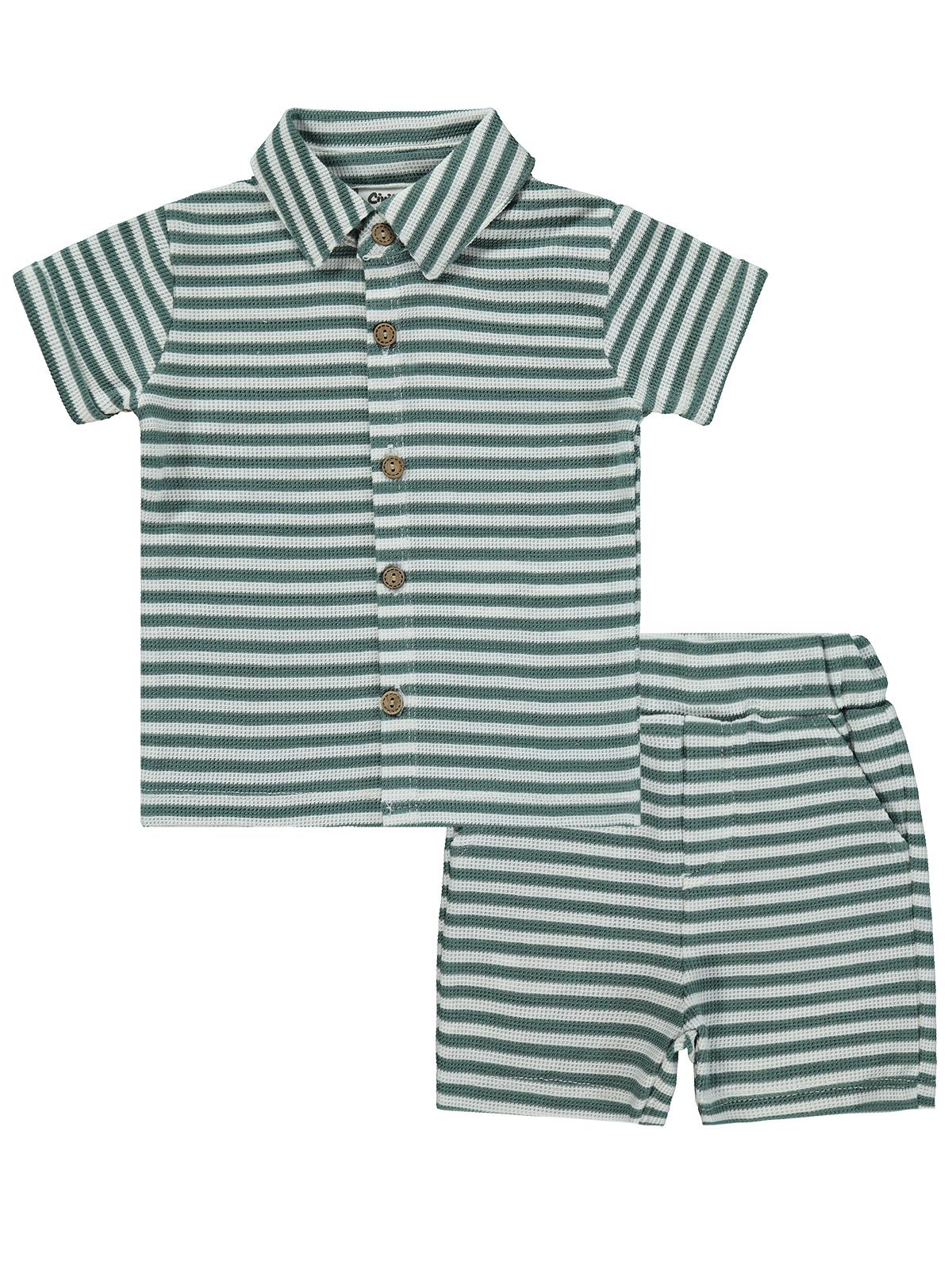 Civil Baby Çizgili 6-18 Ay Takım - Yeşil