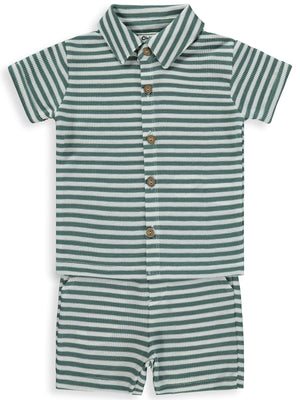 Civil Baby Çizgili 6-18 Ay Takım - Yeşil