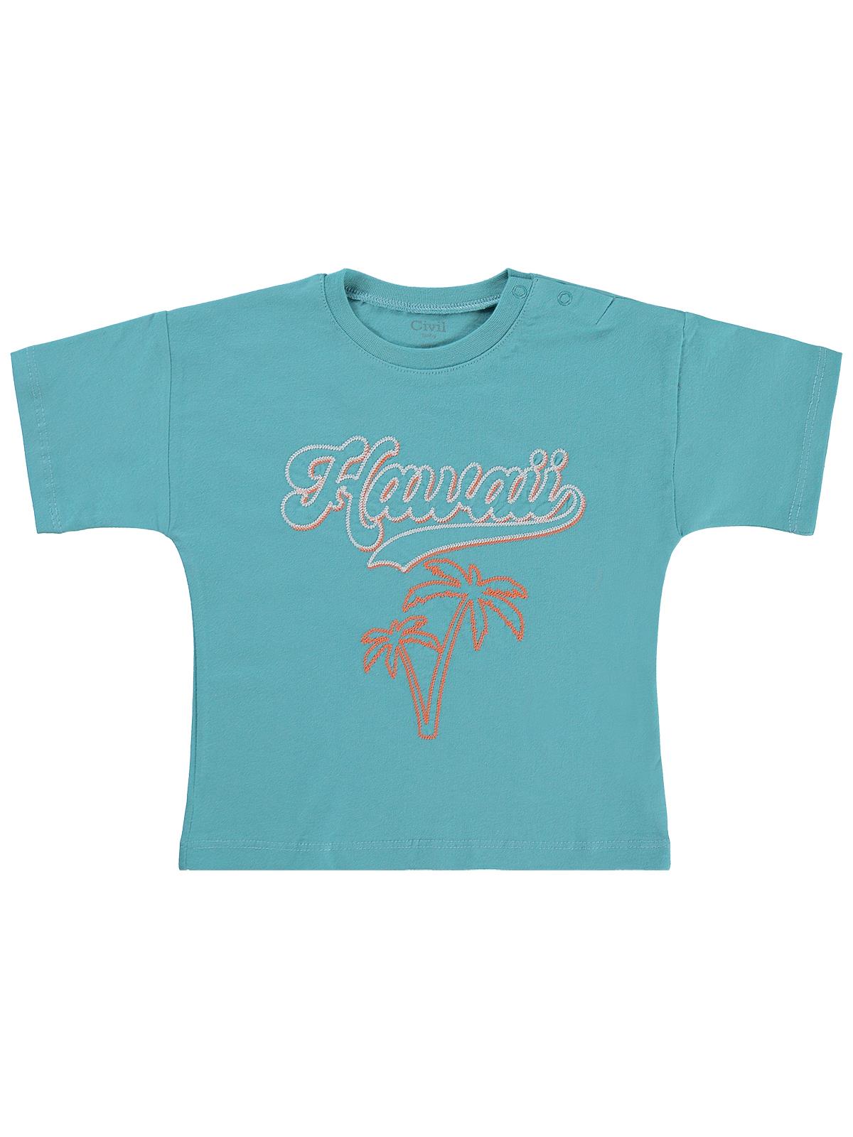 Civil Baby Hawaii Baskılı 6-18 Ay Tişört - Yeşil
