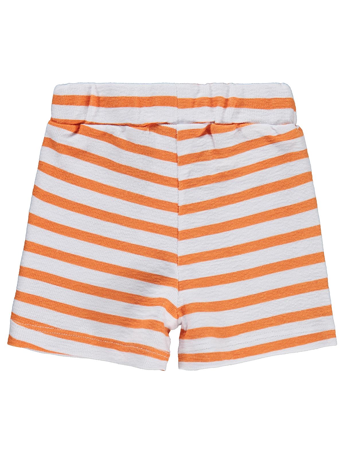 Civil Baby Çizgili 6-18 Ay Şort - Turuncu