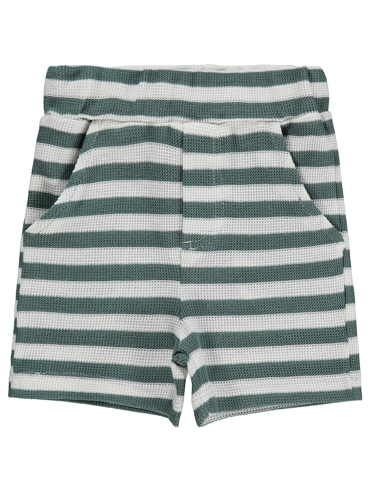 Civil Baby Çizgili 6-18 Ay Şort - Yeşil