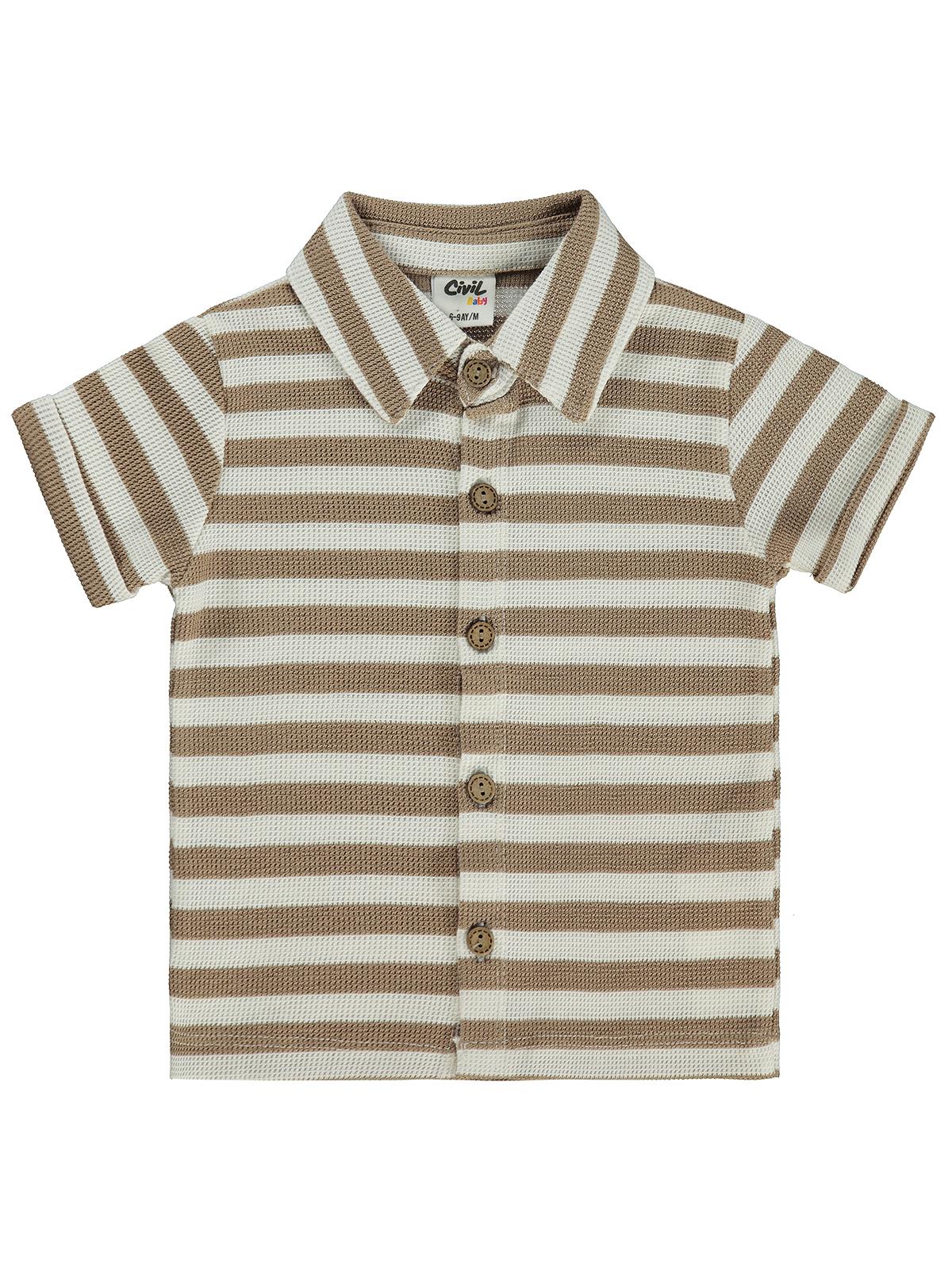 Civil Baby Çizgili 6-18 Ay Gömlek - Yeşil
