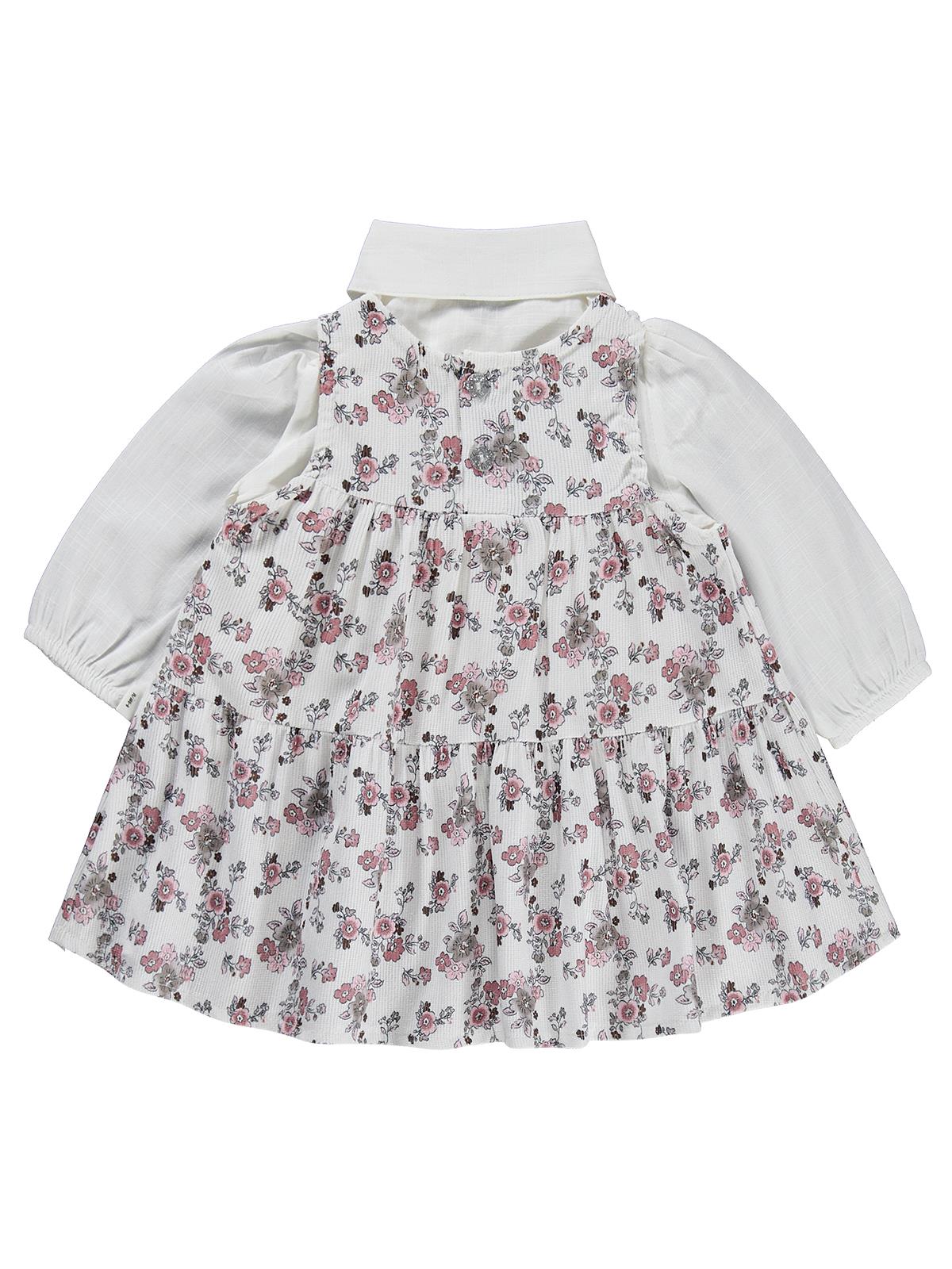 Civil Baby Fiyonklu 6-18 Ay Elbise - Ekru