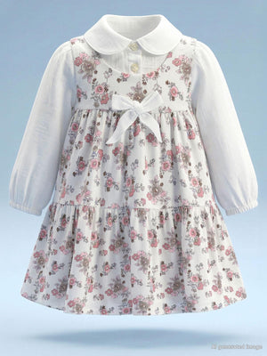 Civil Baby Fiyonklu 6-18 Ay Elbise - Ekru