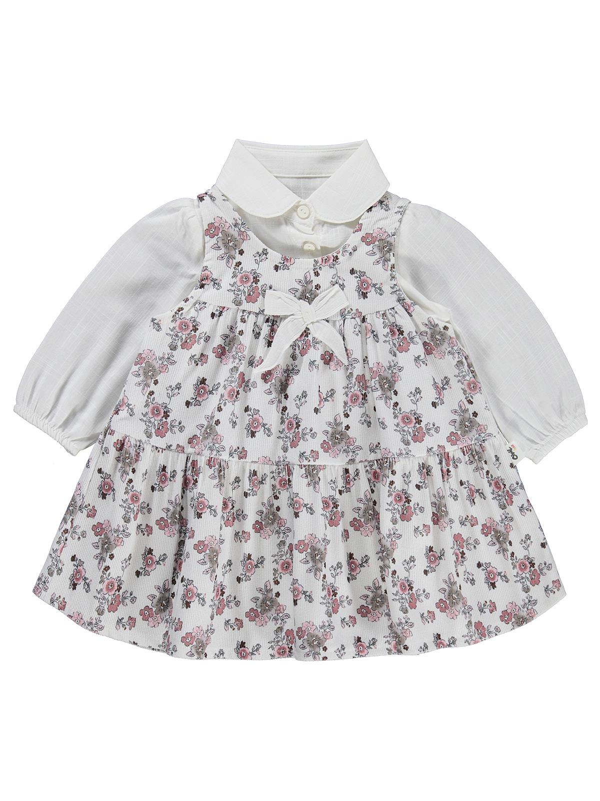 Civil Baby Fiyonklu 6-18 Ay Elbise - Ekru
