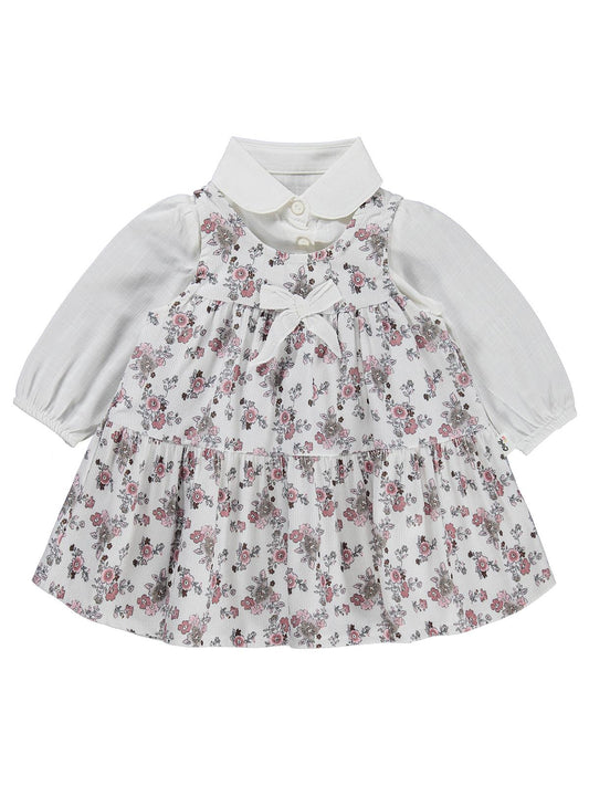 Civil Baby Fiyonklu 6-18 Ay Elbise - Ekru