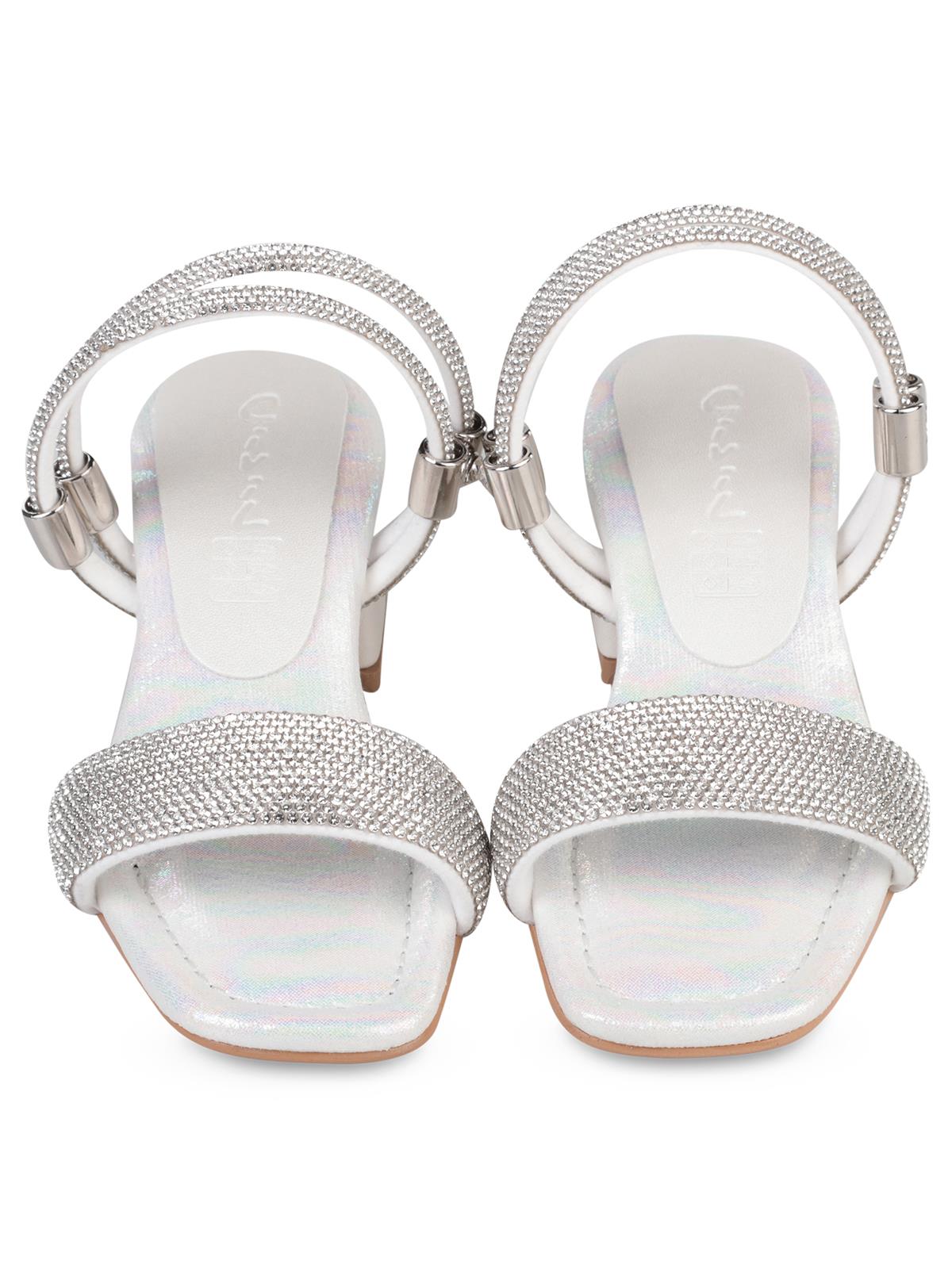 Civil Girls Taşlı Tek Bantlı 26-30 Numara Abiye Ayakkabı - Gri