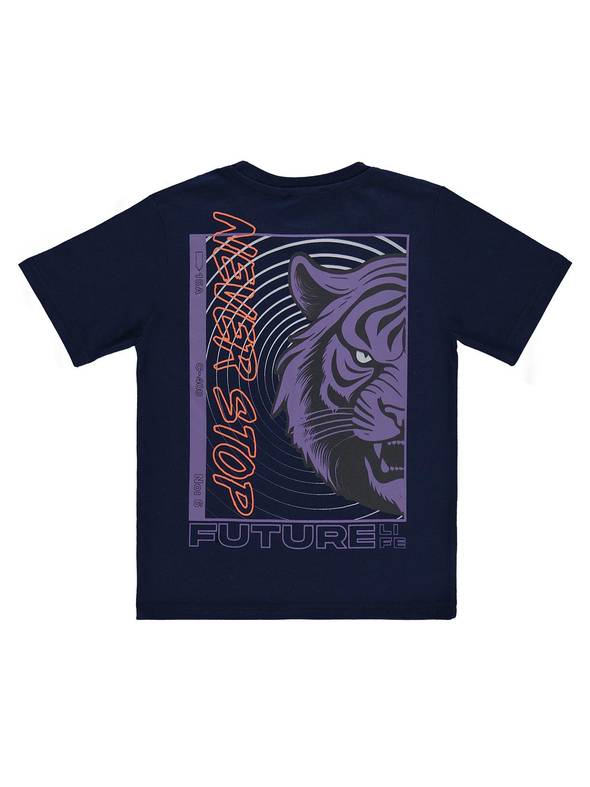 Civil Boys FUTURE ASLAN Baskılı 6-9 Yaş Tişört - Lacivert