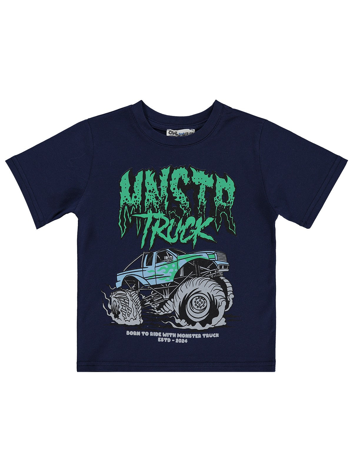 Civil Boys Mnstr Truck Baskılı 2-5 Yaş Tişört - Lacivert