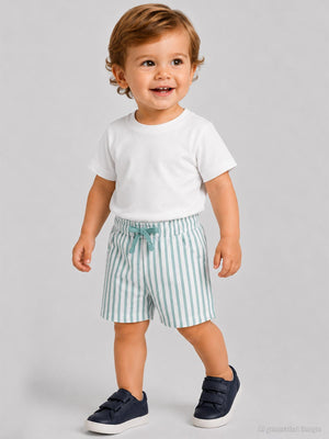 Civil Baby Çizgili 6-18 Ay Şort - Yeşil