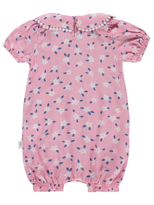 Civil Baby Kol Ve Yaka Fırfırlı 6-18 Ay Tulum - Pembe