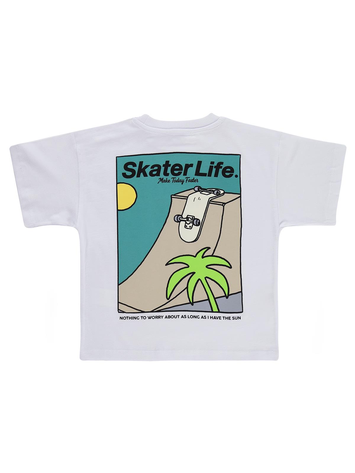 Civil Boys Skater Life Baskılı 2-5 Yaş Tişört - Beyaz