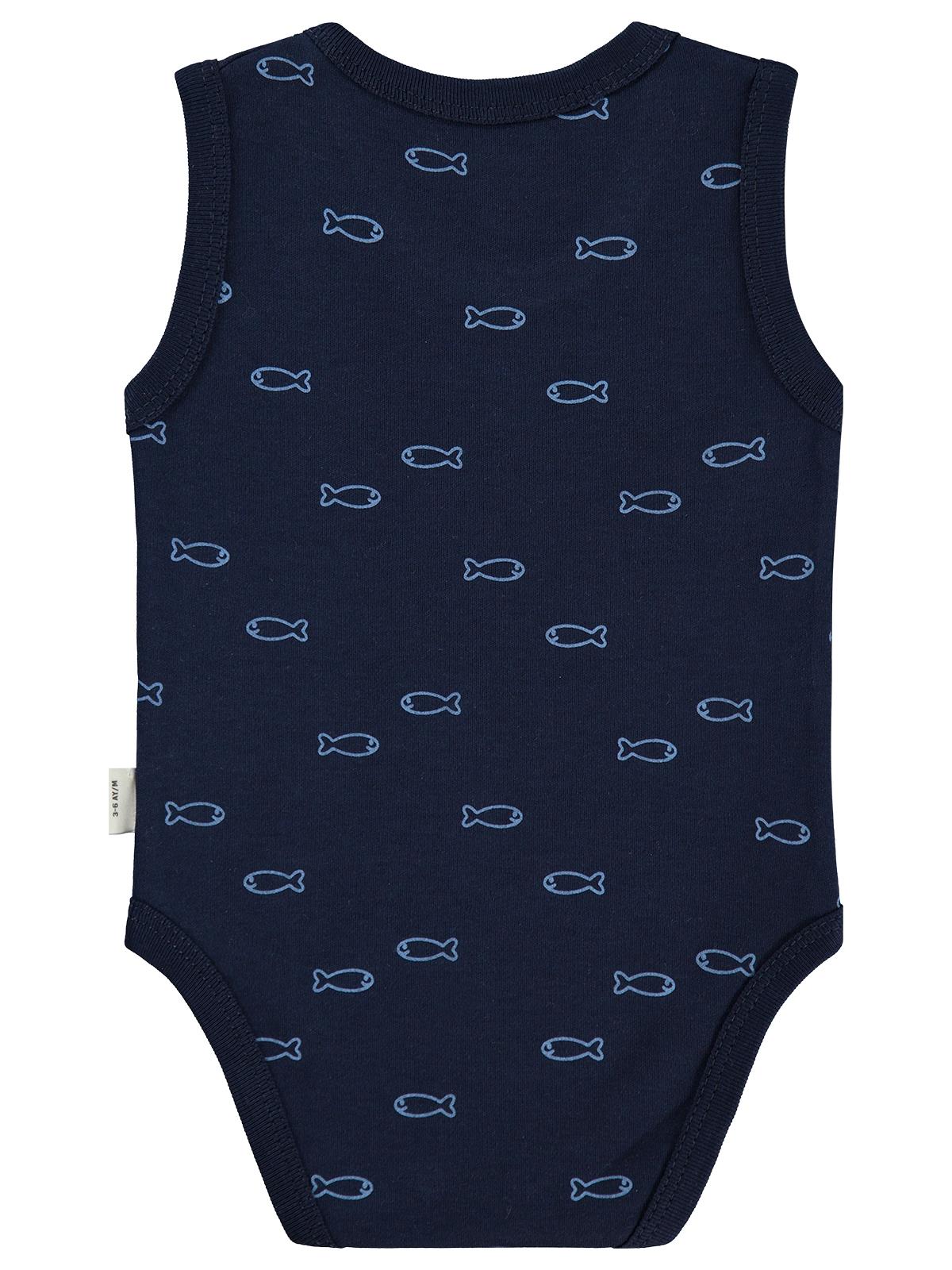 Civil Baby Balık Empirme 3-36 Ay Çıtçıtlı Badi - Lacivert