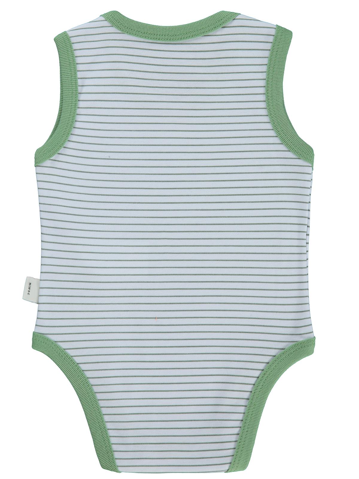 Civil Baby Çizgili 3-36 Ay Çıtçıtlı Badi - Mavi