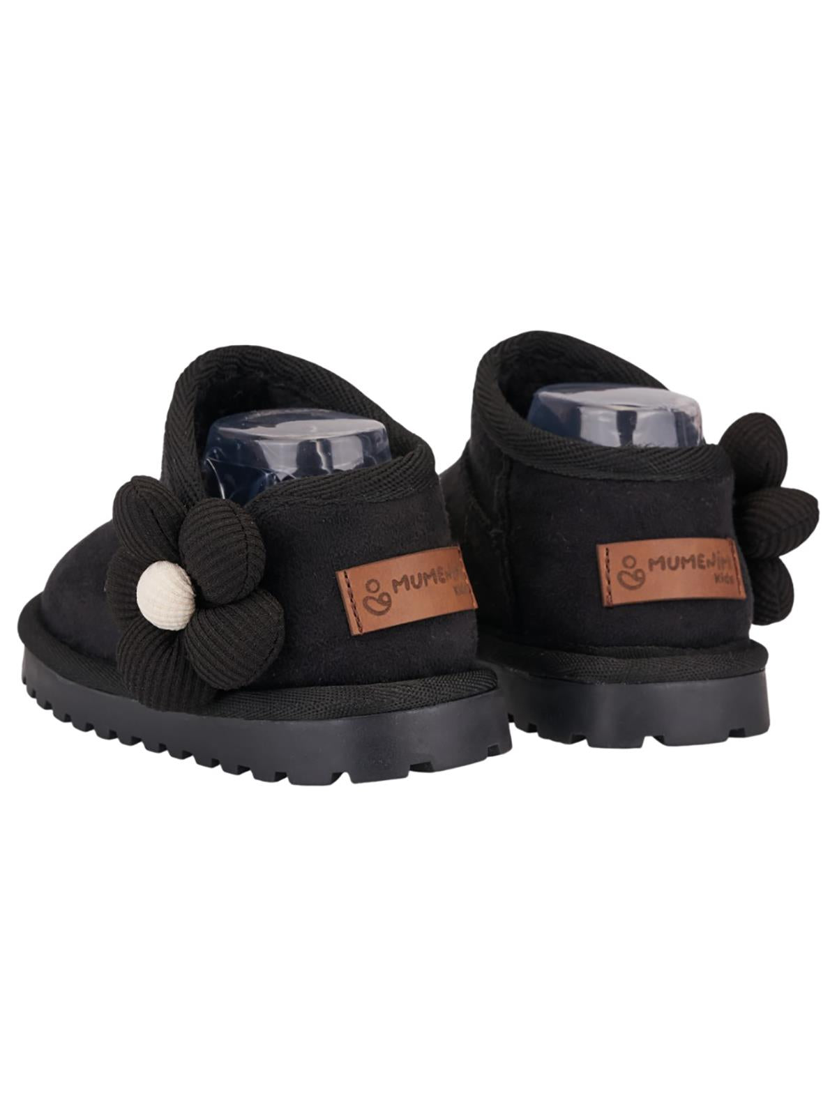 Mumenim Baby Minto Çiçekli 26-30 Numara Bot - Siyah